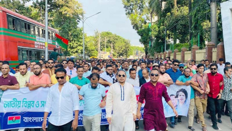 সিলেটে জাতীয় বিপ্লব ও সংহতি দিবসে যুবদলের র‌্যালি