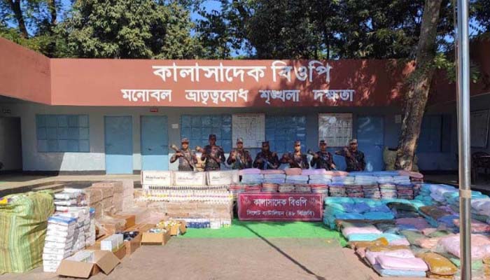 সিলেট সীমান্তে সাড়ে ৩ কোটি টাকার ভারতীয় মালামাল আটক