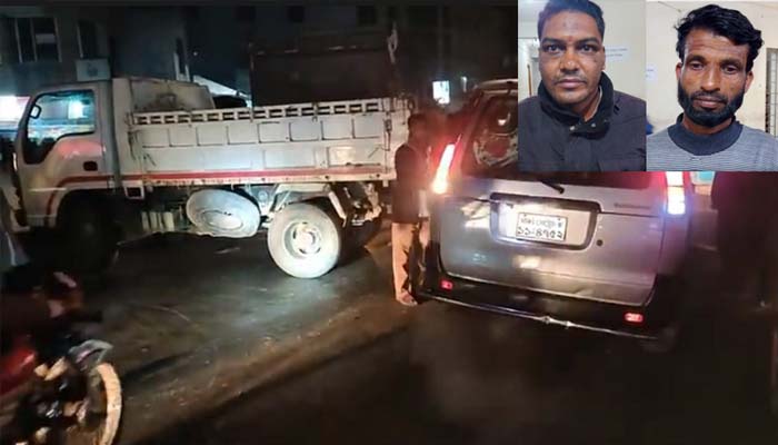 আটককৃতদের ছাড়িয়ে নিতে, ওসমানীনগরে পরিবহন শ্রমিকদের মহাসড়ক অবরোধ