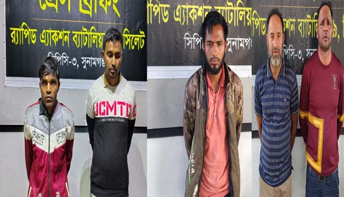 বিদেশী মদসহ র‌্যাবের জালে ৫ জন