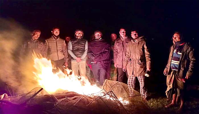 টাঙ্গুয়ার হাওরে পুড়িয়ে দেয়া হলো ১০ লাখ টাকার জাল
