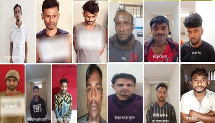 সিলেটে পুলিশের জালে ১৩ ছিনতাইকারী