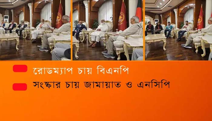 রোডম্যাপ চায় বিএনপি, সংষ্কার চায় জামায়াত ও এনসিপি