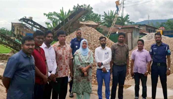 জৈন্তাপুরে ৫ ক্রাশার মেশিনের বিদ্যুৎ বিচ্ছিন্ন