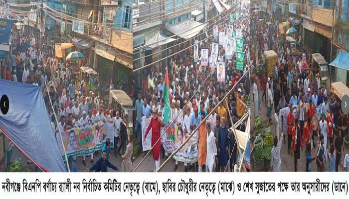 চরম উত্তেজনার মধ্য দিয়ে নবীগঞ্জে বিএনপির তিনটি গ্রুপের র‌্যালি ও মিছিল