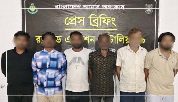 সিলেটে অনলাইন তীর জুয়ার আসরে র‌্যাবের হানা, আটক ৬