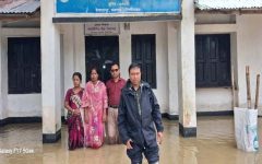 টানা বৃষ্টি ও পাহাড়ি ঢলে কমলগঞ্জে বন্যা, ক্ষতিগ্রস্ত সড়ক-ফসল