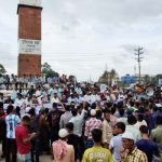 মৌলভীবাজারে দোকান কর্মচারী হত্যার প্রতিবাদে মানববন্ধন