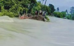 বানিয়াচংয়ে খোয়াই নদীর বাঁধ ভেঙে তলিয়ে গেছে বাড়িঘর-ফসলি জমি