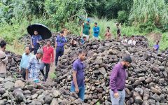 কোম্পানীগঞ্জে উৎমা ছড়া থেকে কোটি টাকার ‘কালা পাথর’ জব্দ