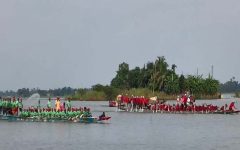 শাহ আবদুল করিমের গানে মুখর শাল্লার হাওর, অনুষ্ঠিত হলো নৌকাবাইচ