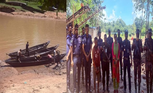 জৈন্তাপুরে টাস্কফোর্সের অভিযান, ২৭ নৌকা ধ্বংস
