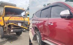 মাধবপুরে কাভার্ড ভ্যান ও ইউএনওর গাড়ির মুখোমুখি সংঘর্ষ