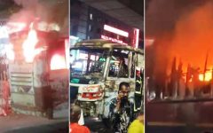 রাজধানীর মিরপুর ও মধ্য বাড্ডায় ৩ বাসে অগ্নিসংযোগ, যাত্রাবাড়িতে ককটেল বিস্ফোরণ