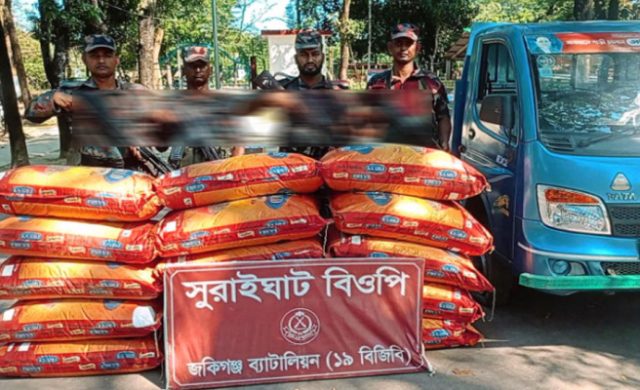 সিলেট সীমান্তে ৩৪ লাখ ৮০ হাজার টাকার চোরাই পণ্য জব্দ