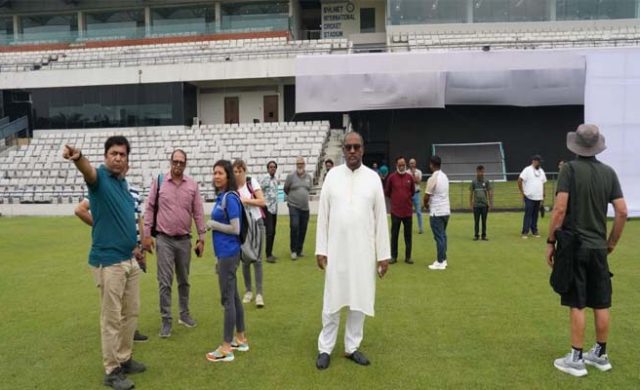 বিশ্বকাপের ভেন্যু দেখতে সিলেটে আইসিসির প্রতিনিধি দল