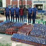 কোম্পানীগঞ্জে বালুভর্তি ট্রাকে ৬২ লাখ টাকার বিদেশি মদ, আটক ২