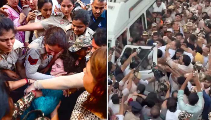 ‘ভোট চুরি’ নিয়ে বিক্ষোভ, ফের আটক রাহুল-প্রিয়াঙ্কা