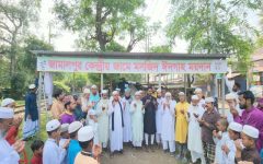 মুসল্লিদের দুর্ভোগ লাঘবে ভদ্রা ঈদগাহে নতুন ছাউনি