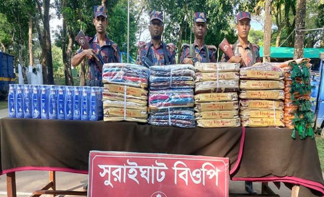 কানাইঘাট সীমান্তে বিজিবির পৃথক অভিযান, ১৬ লাখ টাকার ভারতীয় পণ্য জব্দ
